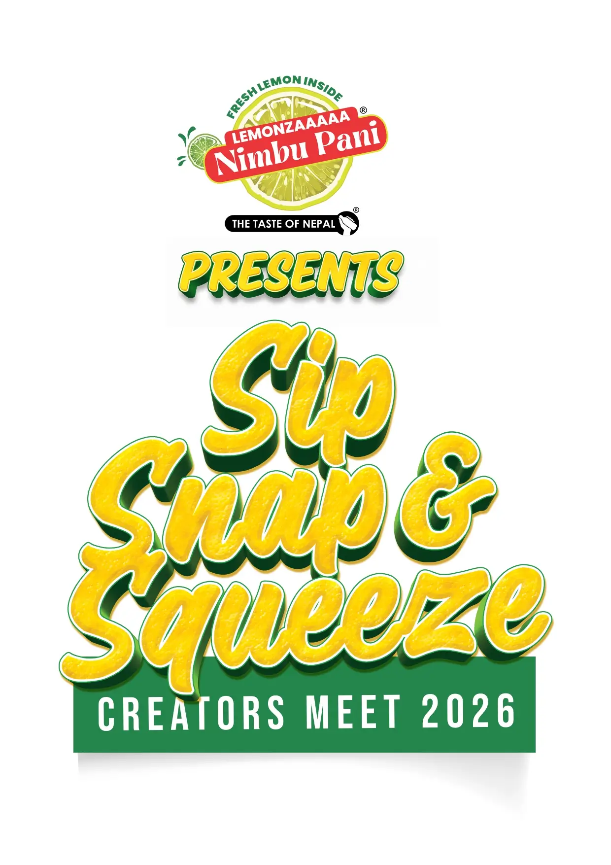 Sip Snap & Squeeze Creators Meet 2026 event poster